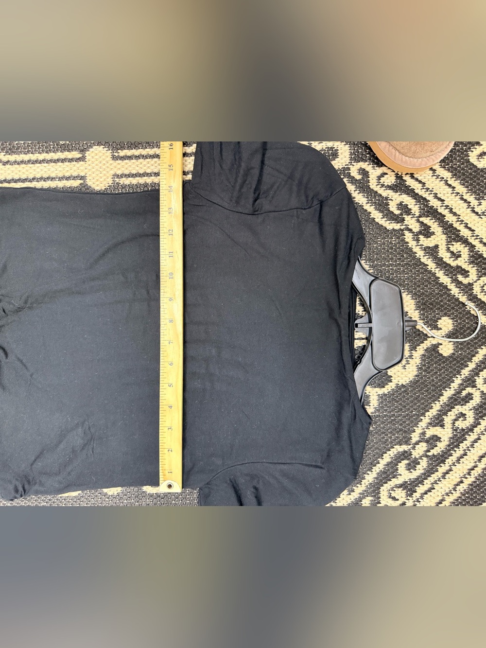 Re ona black thick long sleeve stretchy crop top large - Picture 9 of 9